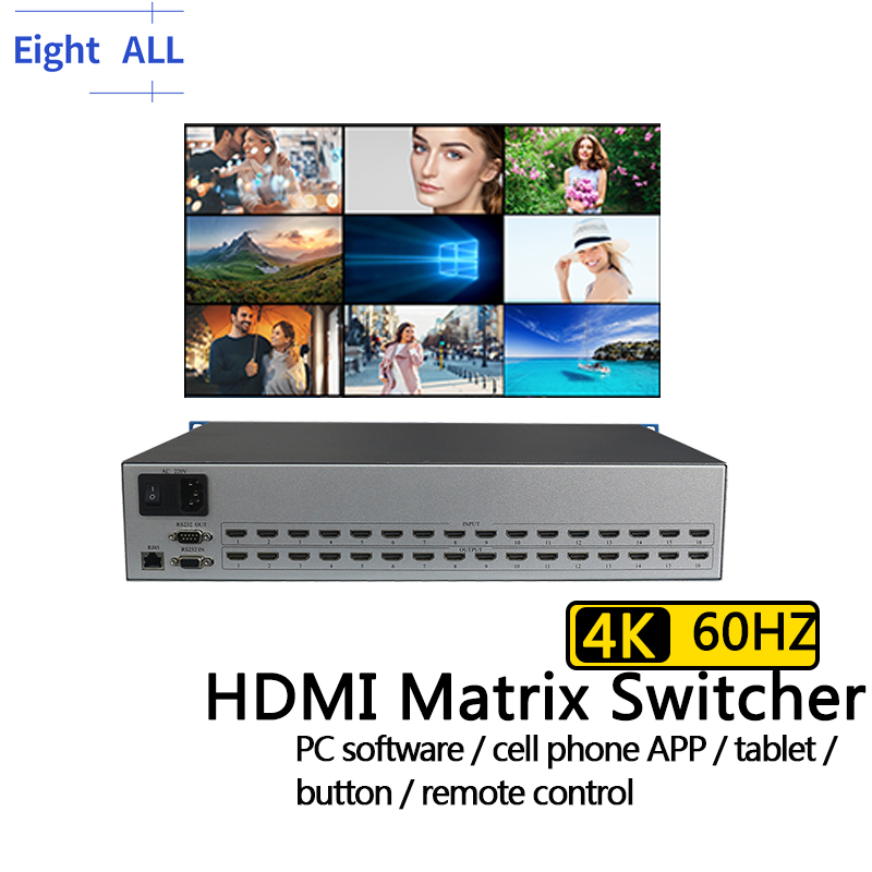 Power Over Ethernet - 4K@60 HDMI 매트릭스 스위치 8x8 4x4