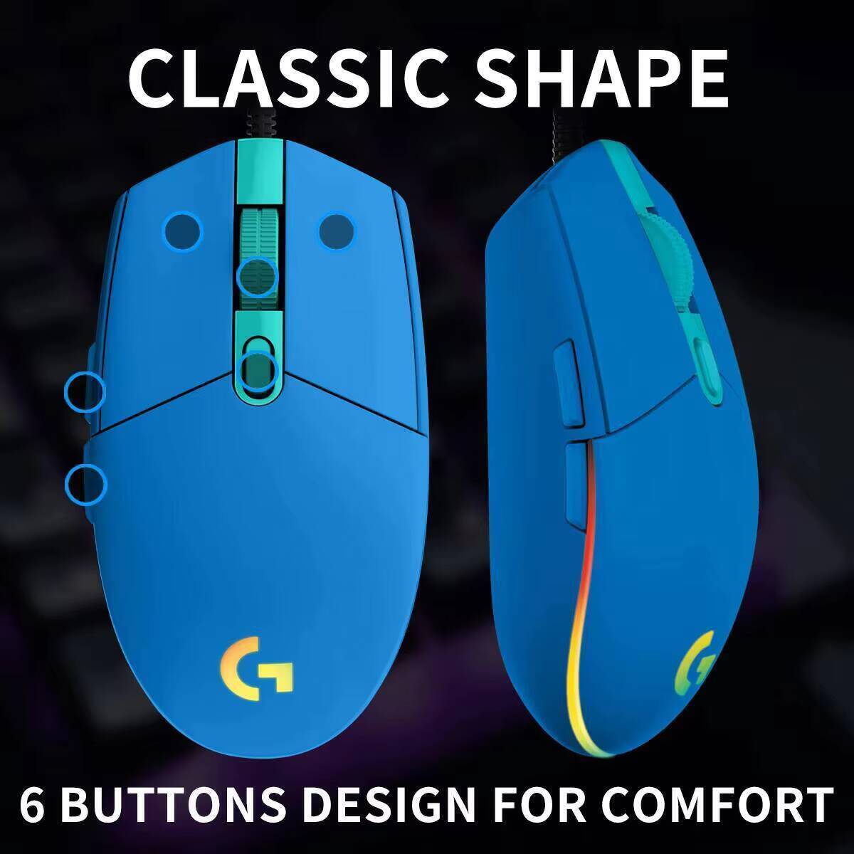 로지텍 G203 LIGHTSYNC 게이밍 마우스 800 - Logitech Mouse G203 리뷰 및 가격
